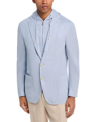 Cotton Linen Jersey Jacket With Removable Hoodie