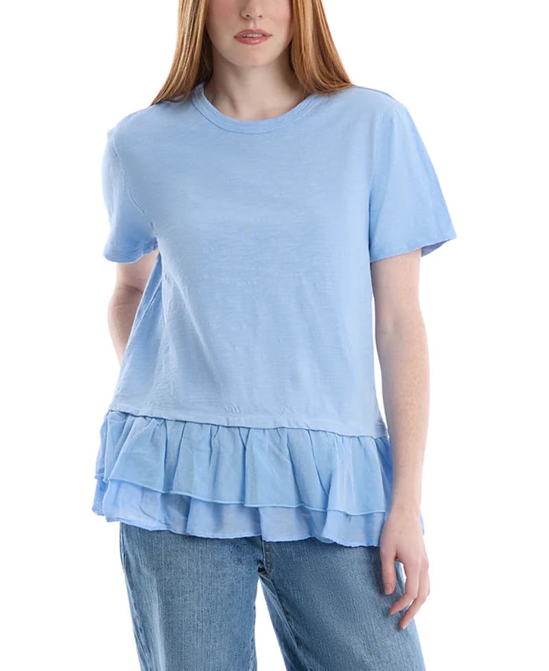 Wilt Clothing Short Sleeve Mixed Media Tee