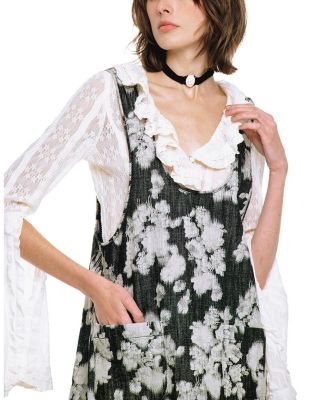  Rose Illusion Denim Ruffle Jumper