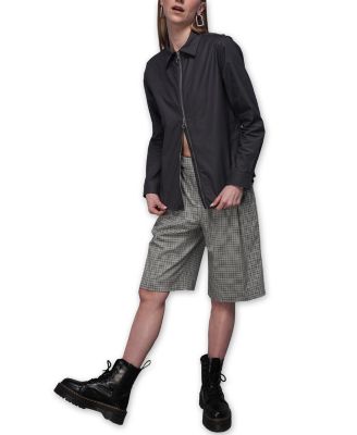  The Essential Long Sleeve Oxford Zip Up Shirt