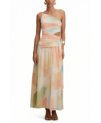  Women's Connie Ruched Asym Maxi Dress