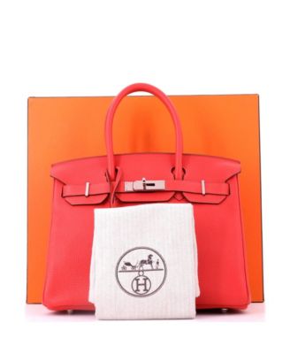 Birkin 30 Handbag Red Togo with Palladium Hardware
