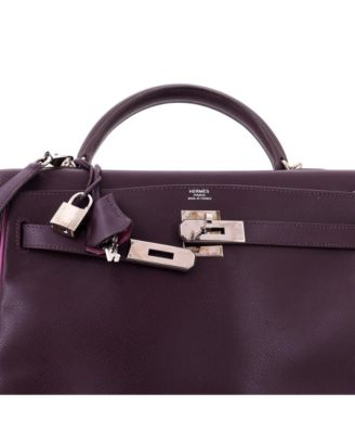 Kelly 32 Handbag Bicolor Epsom with Palladium Hardware