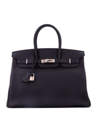 Birkin 35 Handbag Black Togo with Palladium Hardware