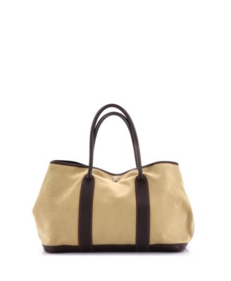 36 Garden Party Tote Toile and Leather