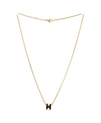 Mini Pop H Pendant Chain Necklace Metal and Enamel, 16"