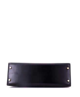 Kelly 32 Handbag Black Box Calf with Gold Hardware