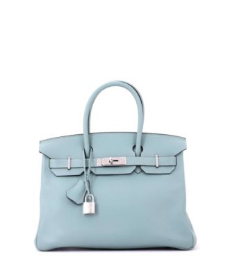 Birkin 30 Handbag Blue Swift with Palladium Hardware