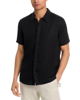 princess polly baby blue dress Black Short Sleeve Stretch Button Up Shirts