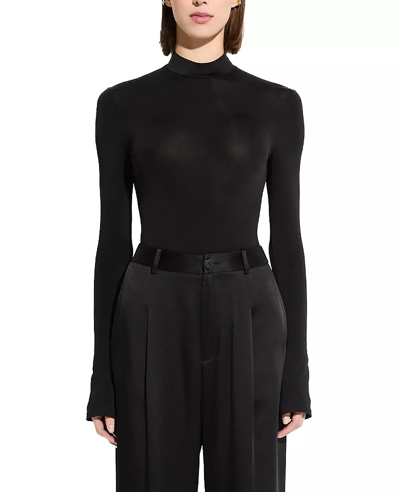 Lapointe Jersey Mock Neck Bodysuit