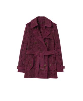 Short Paisley Suede Foxfield Trench Coat