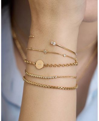 14K Yellow Gold Heavy Metal Medium Box Link Chain Bracelet