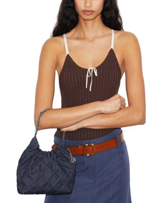 Fleming Mini Soft Denim Hobo Bag