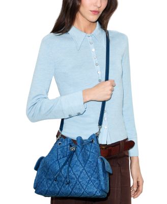 Charlie Quilted Denim Shoulder Bag