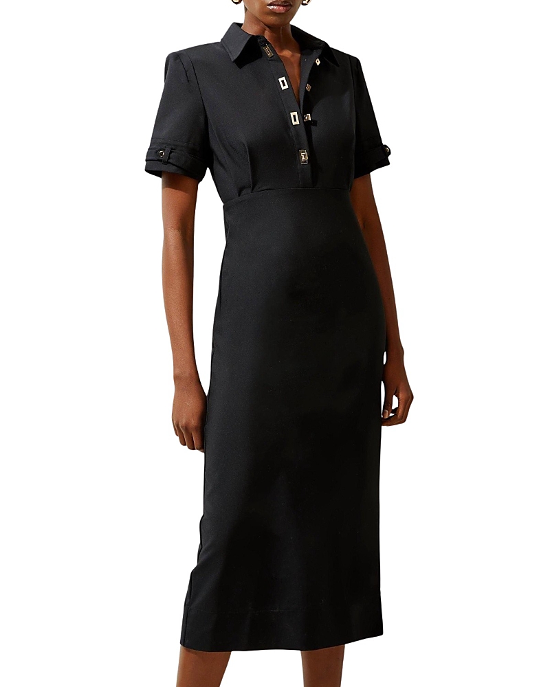 Karen Millen Techno Shirt Dress With Gold Hardware