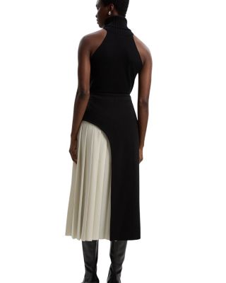  Tailored Buckle Detail Midi Skirt