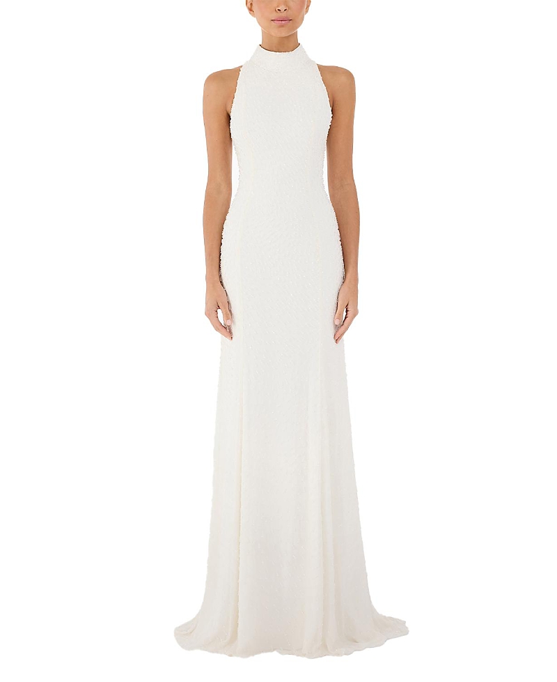 Jenny Packham Mischief Embellished High-Neck Maxi Dress