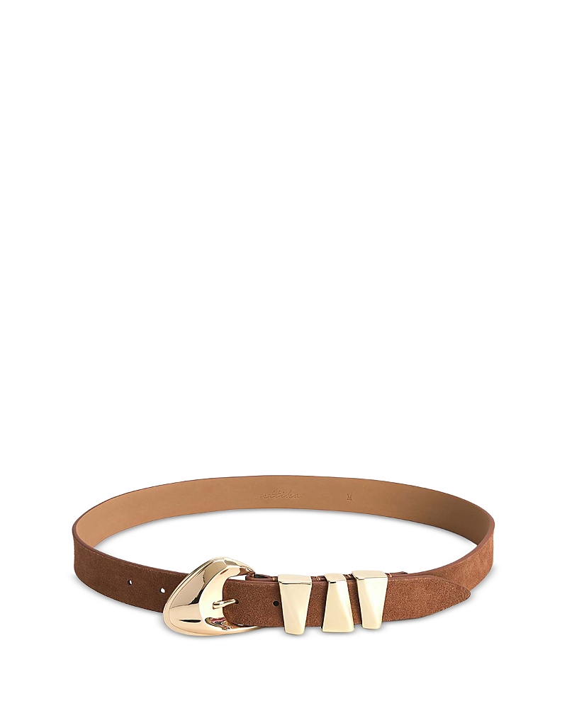 Ettika Women's Modern Western 18K Gold Plated Hardware Leather Belt