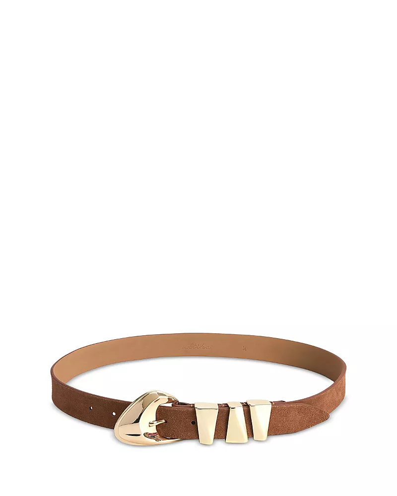 Ettika Women's Modern Western 18K Gold Plated Hardware Leather Belt