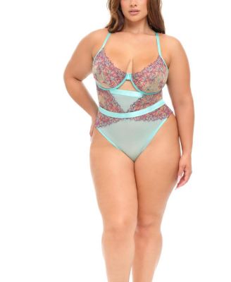  Plus Adaline Embroidered Mesh Teddy