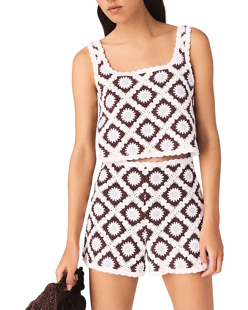 Maje Floral Crocheted Top