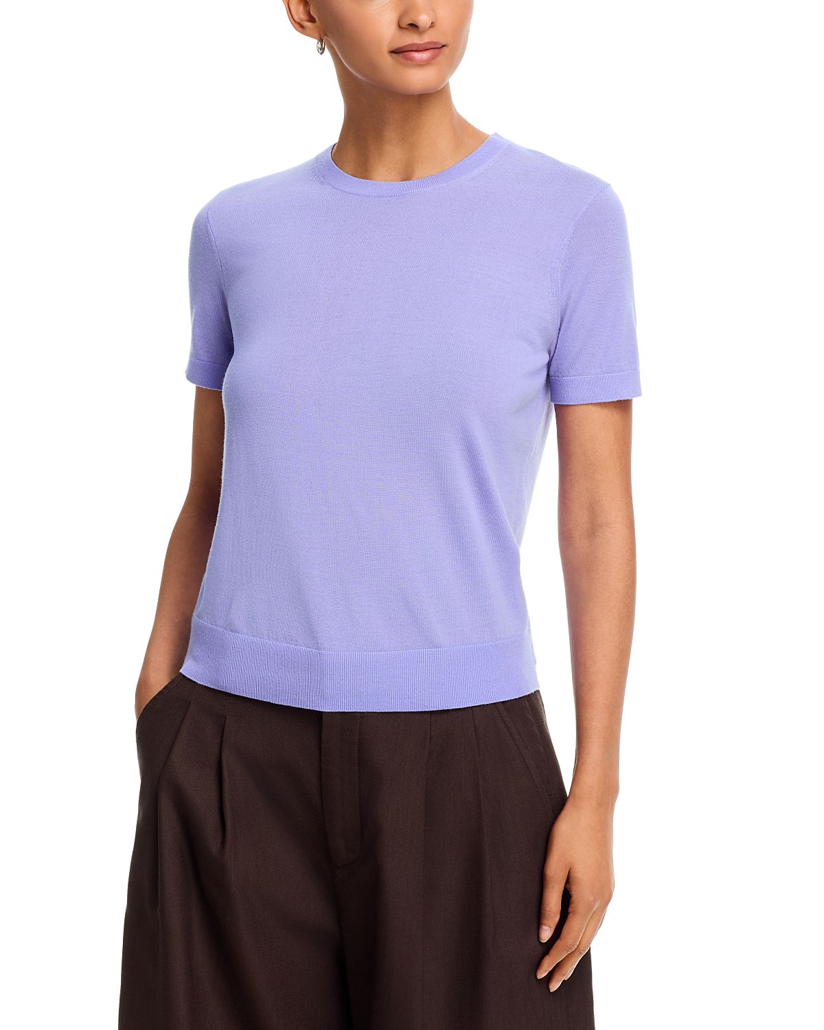 Theory Lightweight Wool Short Sleeve Top