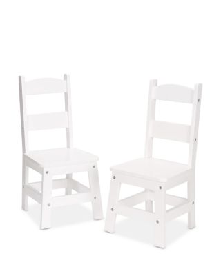 Wooden Chair Pair, White