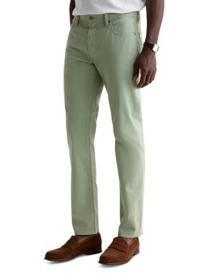 Tellis Slim Fit 34" Twill Pants in Faded Moss