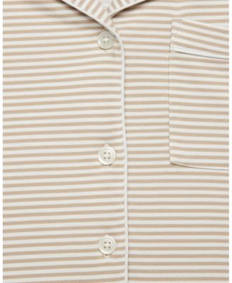  Oatmeal Stripe Bamboo Sleepshirt