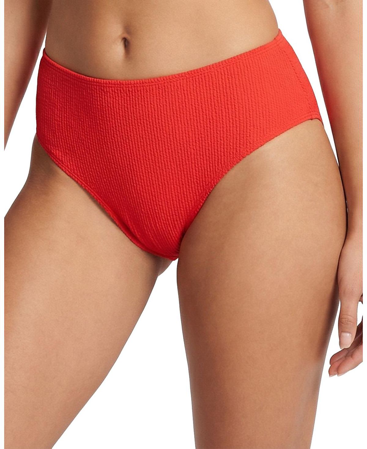 Change of Scenery Classic Midrise Textured Bikini Bottom with Full Coverage