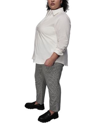  Plus The Essential Long Sleeve Oxford Zip Up Shirt