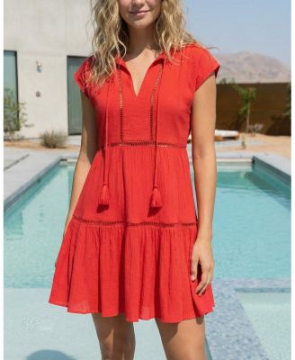  Gari Cotton Cover-Up Cap Sleeve Dress