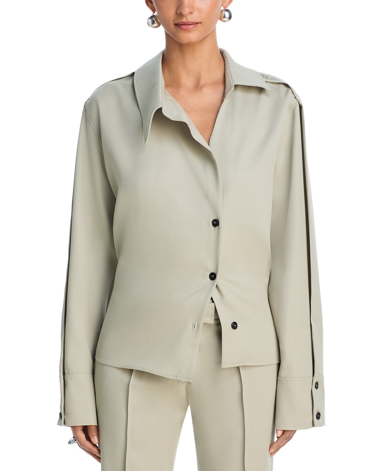 The Attico Wool Shirt in Taupe