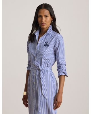 mother of the groom dresses blue Cobalt Blue Button-Down Shirt Dress With Belt main image 0