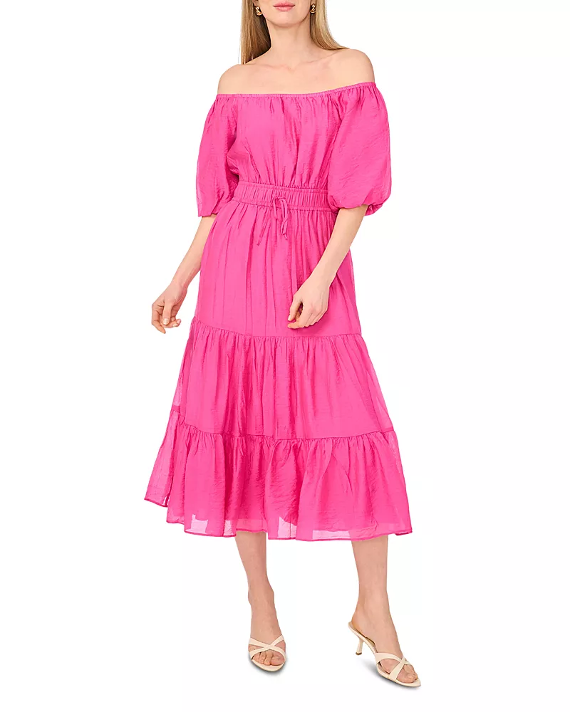 Vince Camuto Pleated Tiered Midi Dress