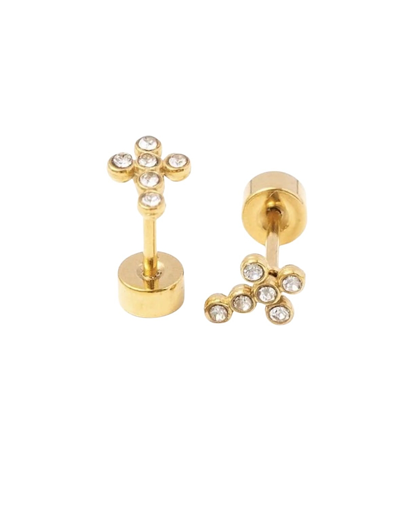 Pip Pop Girls' Diamond Cross Earring
