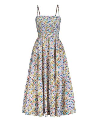  Kristen Cotton Seersucker Tiered Midi Dress