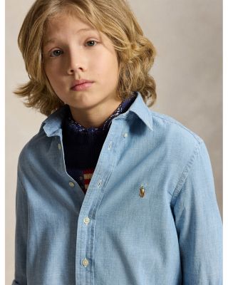 Boys' Chambray Button Down Dress Shirt - Big Kid