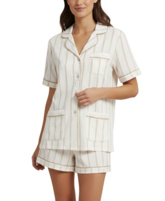 Luxe Stretch Cotton Striped Short Set