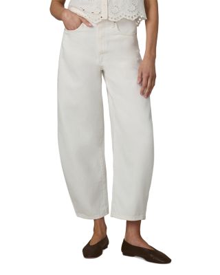 The Billie Crop Bow Leg Jeans in Milk