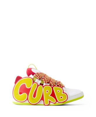  Unisex Curb Patch Sneakers In Leather