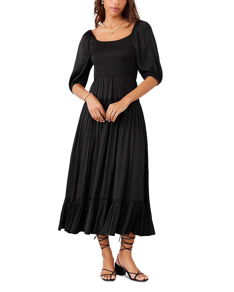 Karen Kane Blouson Sleeve Smocked Midi Dress · S