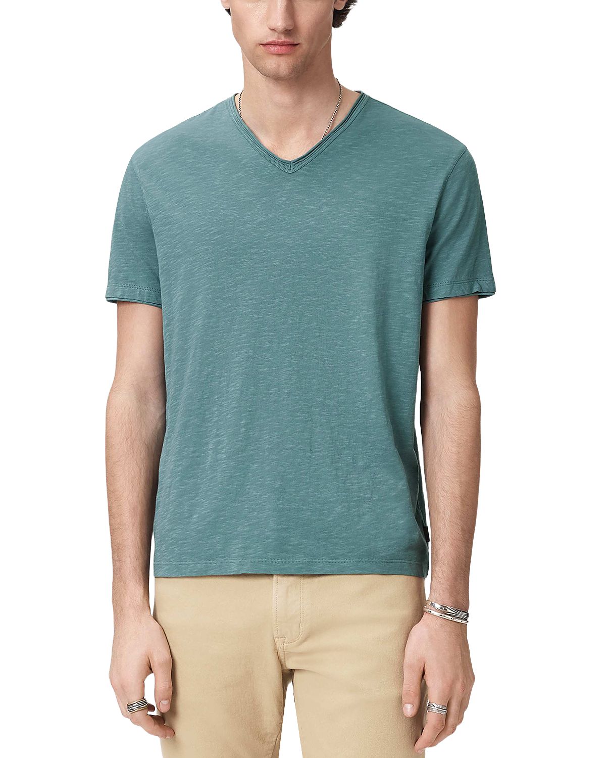 John Varvatos Miles Slub Cut Raw Edge V-Neck Tee