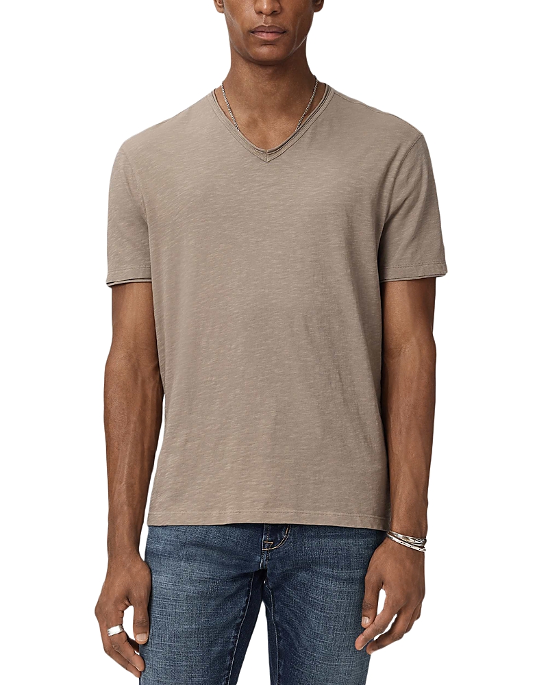 John Varvatos Miles Slub Cut Raw Edge V-Neck Tee