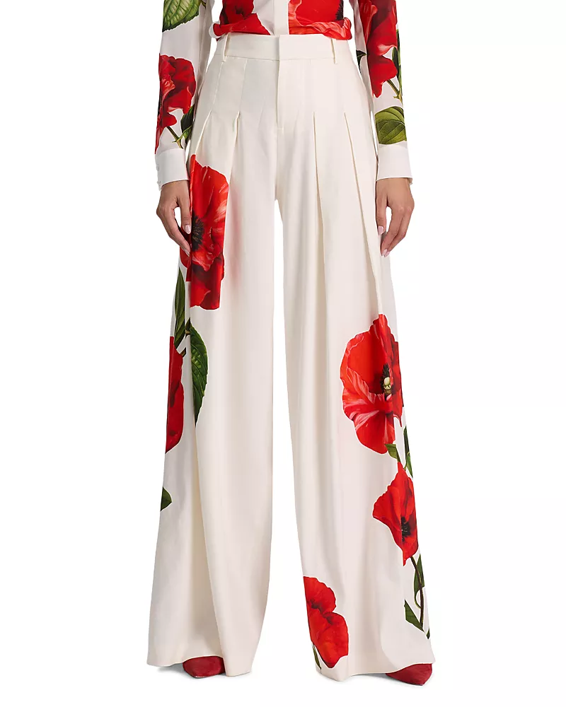Alice and Olivia Blaire High Rise Pleated Pants