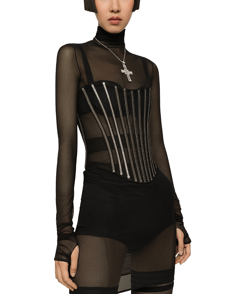 Dolce & Gabbana Tulle Braided Corset Belt