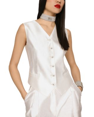 Silk Blend Button Vest