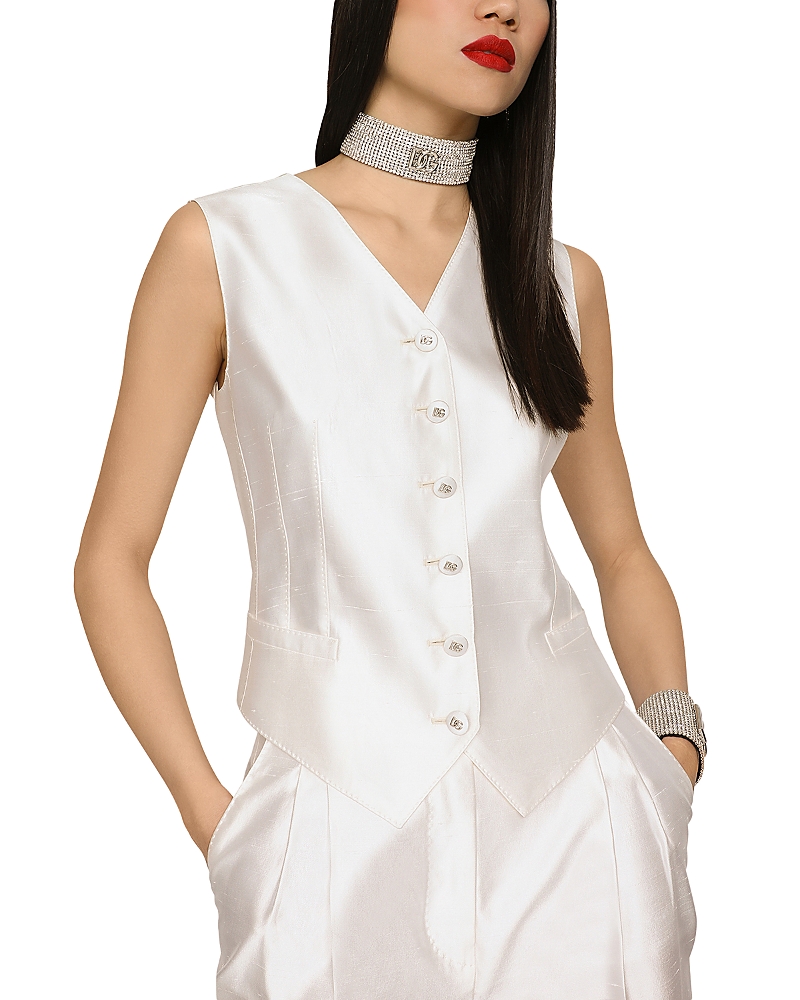 Dolce & Gabbana Silk Blend Button Vest