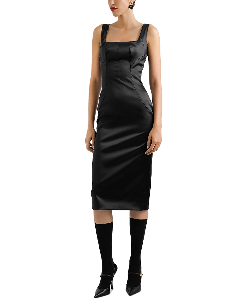 Dolce & Gabbana Stretch Satin Midi Dress