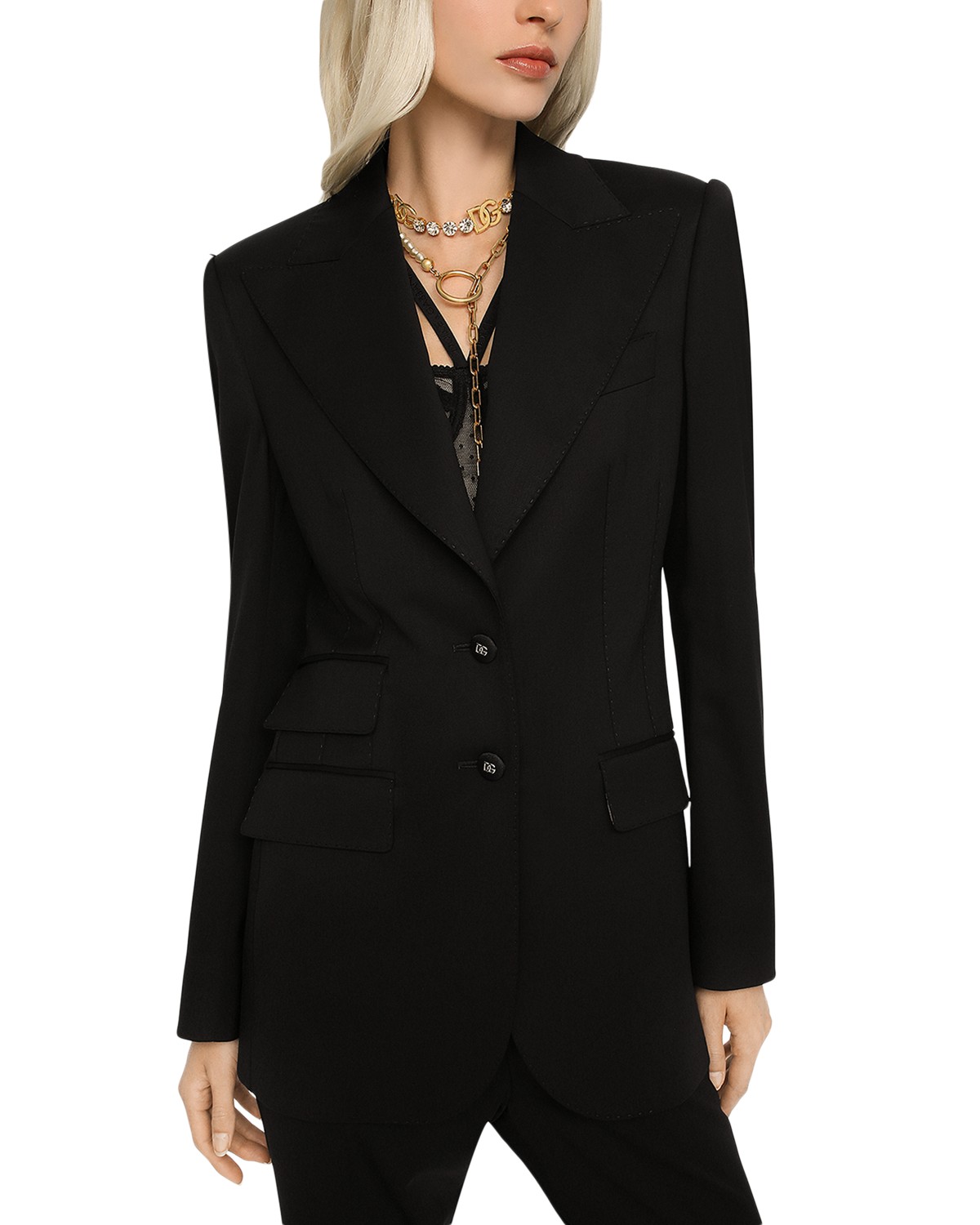 Wool Blend Double Breasted Jacket
